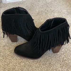 Lightly Worn Fringe Bootie
